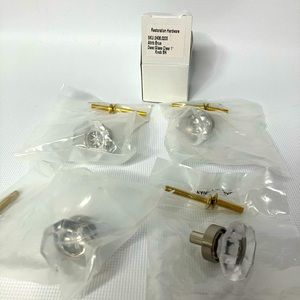 Restoration Hardware Clear Glass 1 inch Knobs Octagonal Brushed Nickel 2406.0205